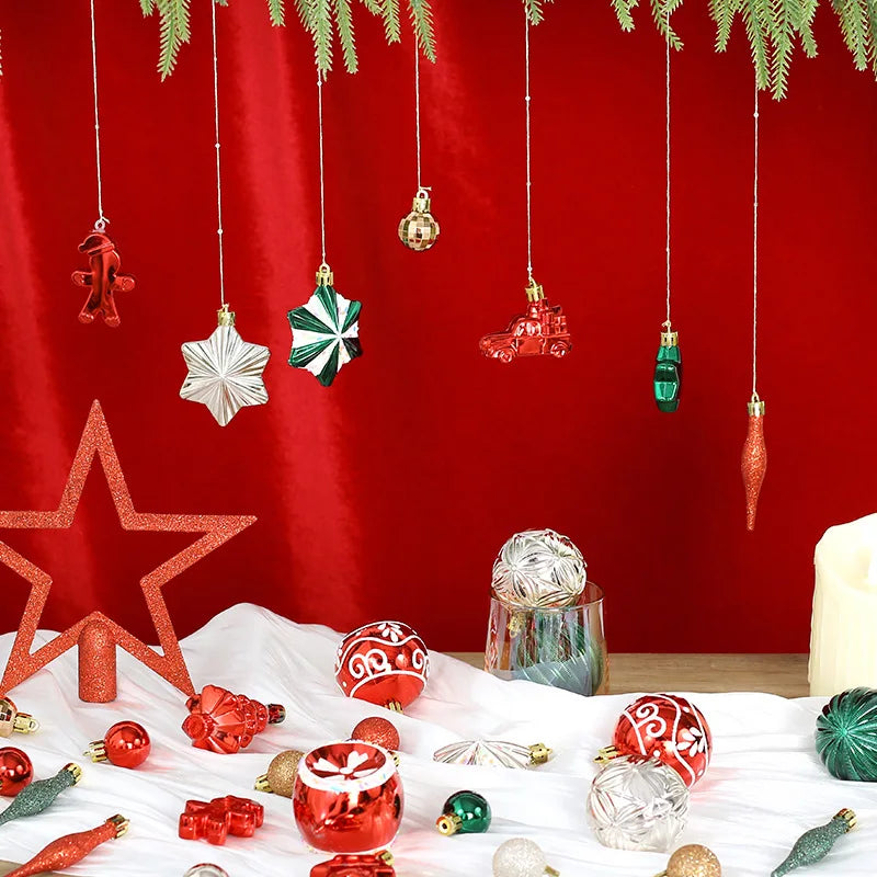 Plastic Christmas Balls Hanging Decorative Gift Set Christmas Bauble Luxury Tree