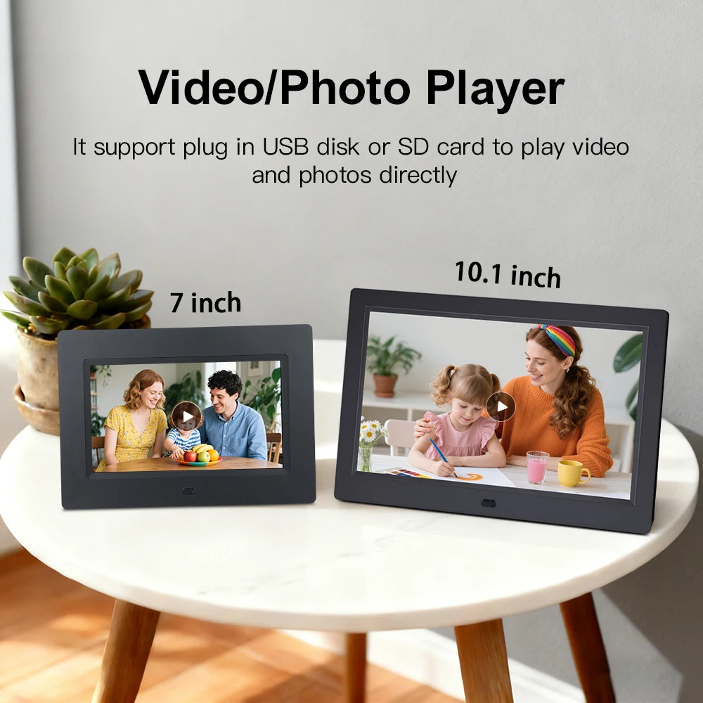 7 And 10.1 Inch Digital Picture Frame With Video Music Photo Auto Rotate Calendar Time