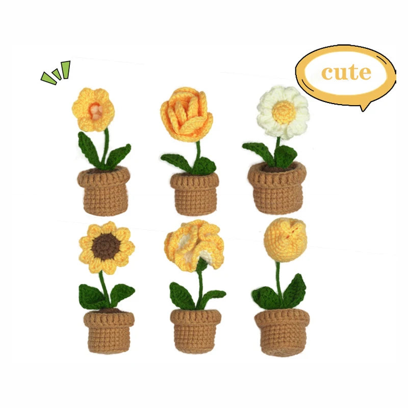 Sale Handmade DIY Crafts Beginners Full Needlework Decorative Plant Flower Crochet Kit