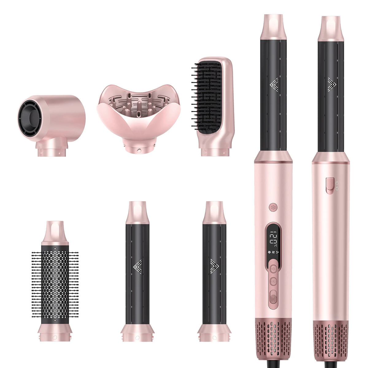 6 in 1 Air Styler Dual Voltage High Speed Blow Dryer Professional Ionic Hot Air Brush One
