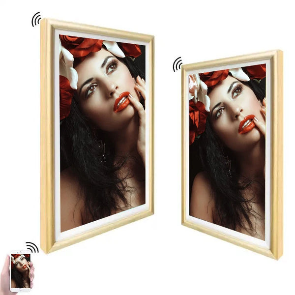 10.1 21.5 22 27 43 50 55 Inch Wooden NTF 4K LCD Digital Photo Frame For Indoor Use
