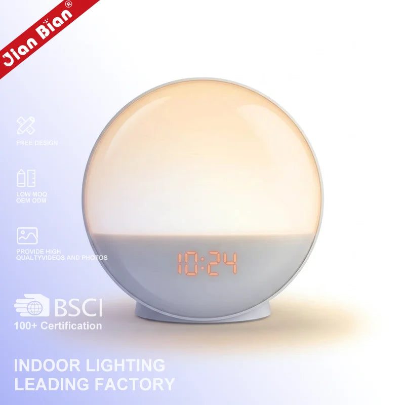 Sunrise Alarm Clock RGB Night Light Bedroom Decor Wake-Up Light Novelty Body Touch Switch