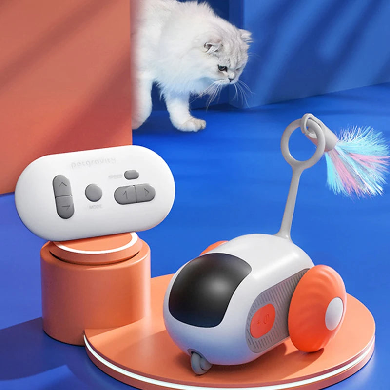 Remote Controlled Silicone ABS 2-Modes Automatic Moving Interactive Kitten Training Toy