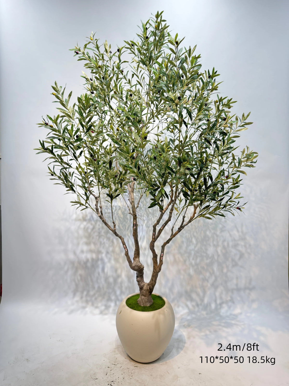 6ft-8ft Large Artificial Olive Tree with Ceramic PP Pot, Freight Saving Detachable