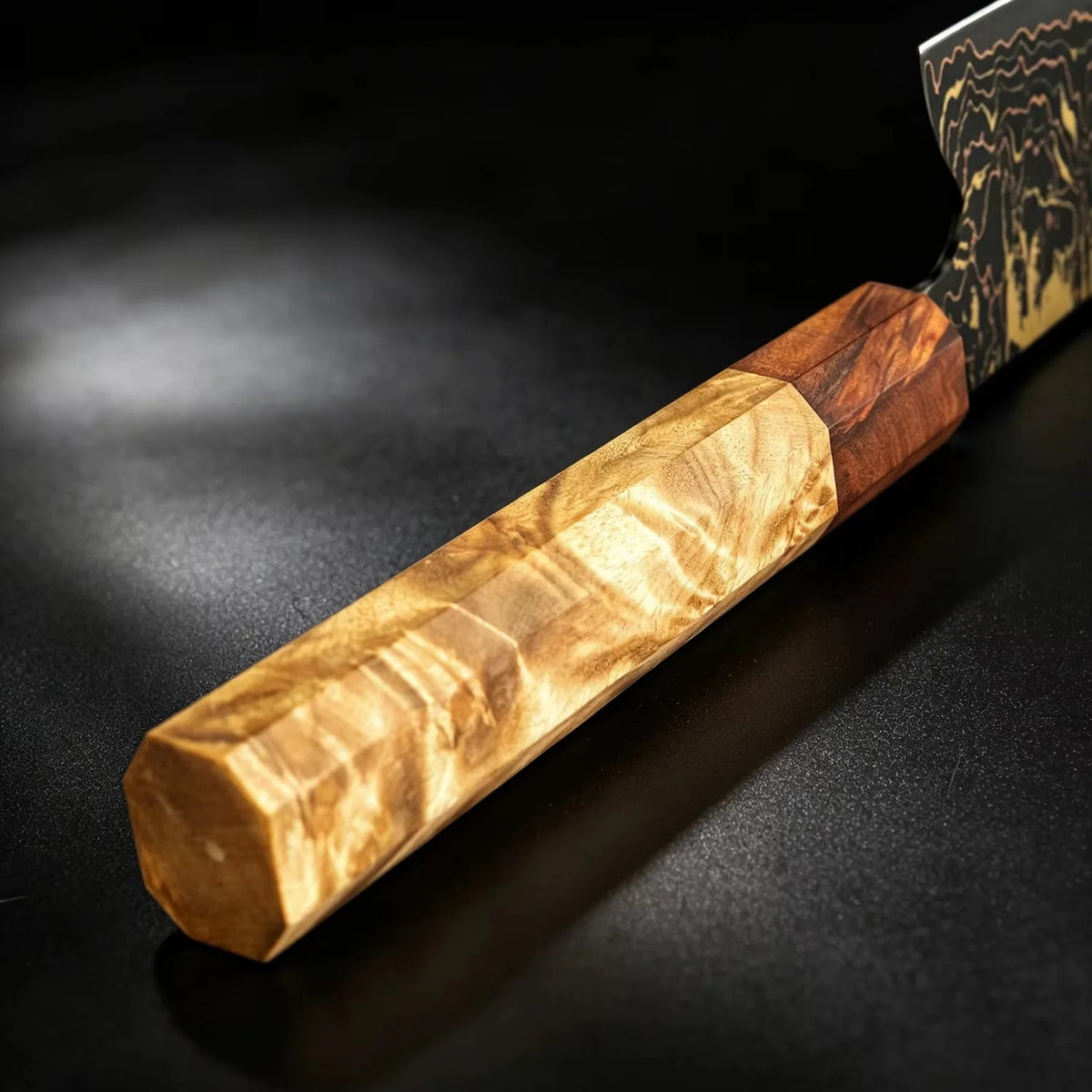 Handmade Japanese Kiritsuke Knife 8 Inch Copper Damascus Steel Kitchen Knife For Sushi