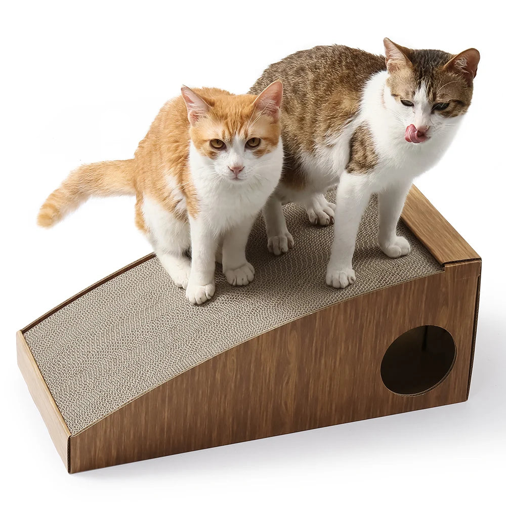 Foldable Triangle Arch Cat Scratcher Corrugated Cardboard, Double Sided Cat Scratch Board
