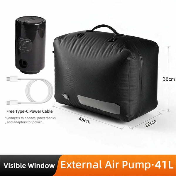 Waterproof TPU Nylon Vacuum Compression Storage Bag, Space Saving Reusable Pouch