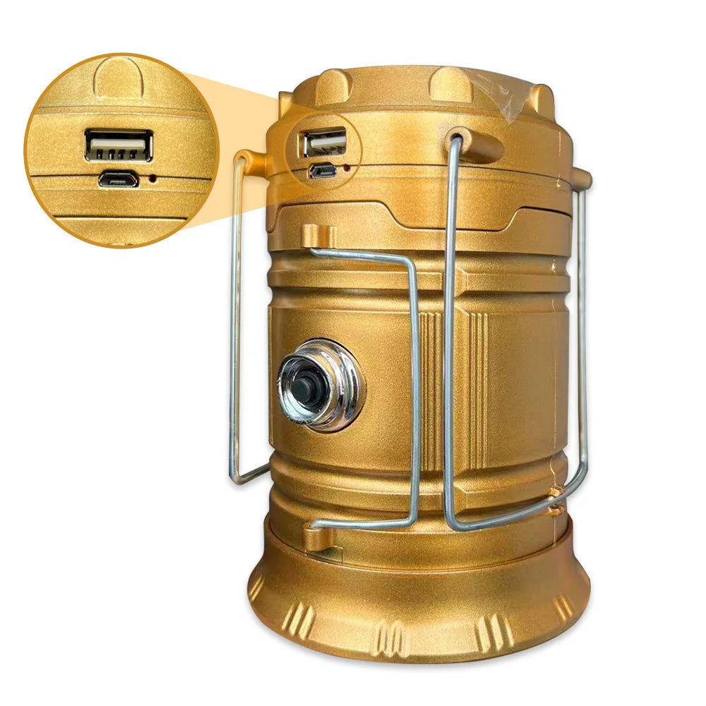 Multifunctional Solar Camping Lantern Usb Rechargeable Portable Outdoor Emergency Led