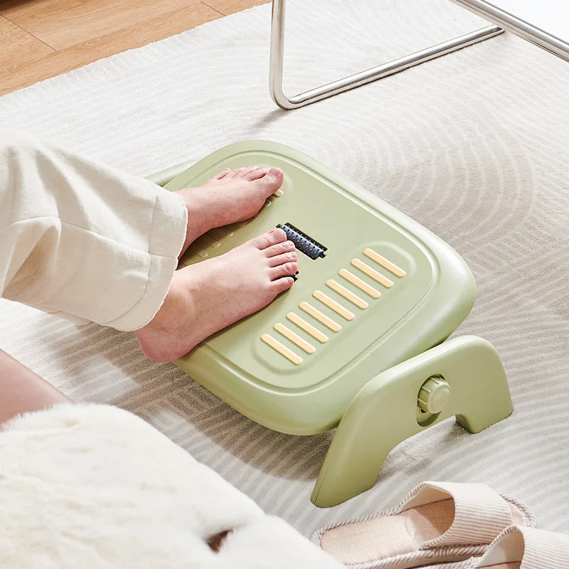 Solid Color PP Material Anti-Slip Massage Rollers Footrest Office Desk Underfoot Leg Rest