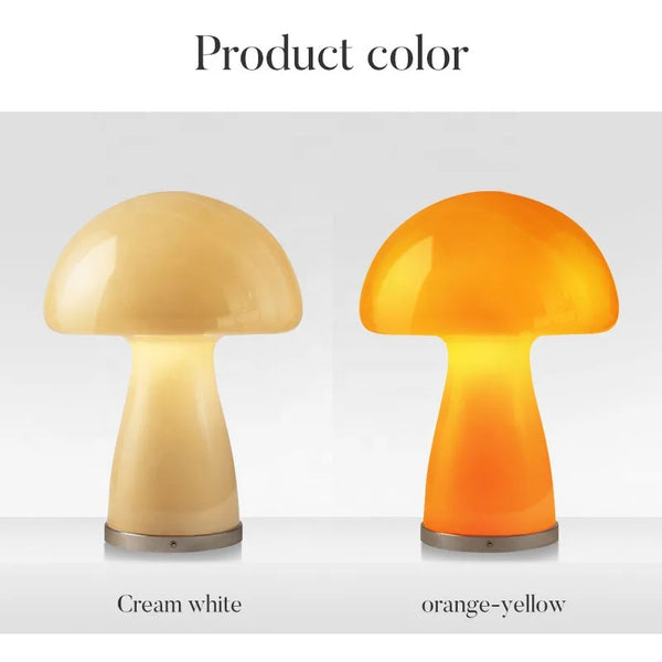 Nordic Style Mushroom Table Lamp Led Touch Atmosphere Retro Glass Living Room Bedroom