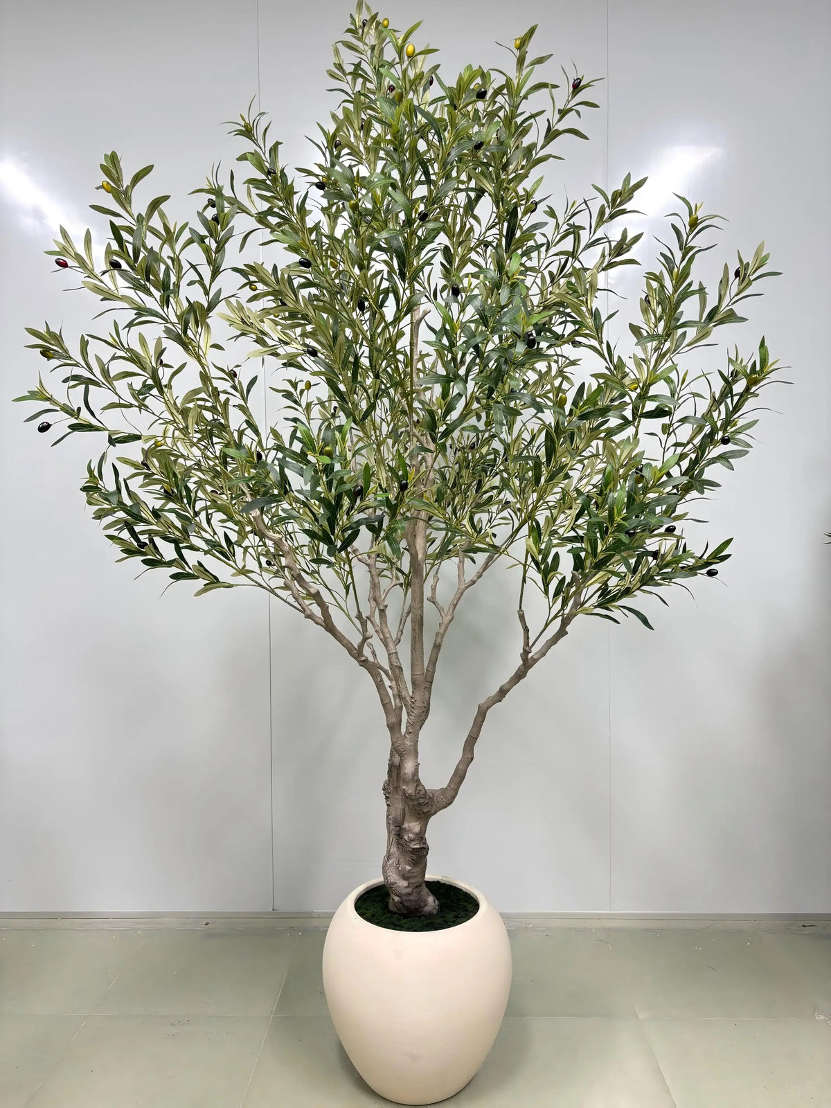 6ft-8ft Large Artificial Olive Tree with Ceramic PP Pot, Freight Saving Detachable