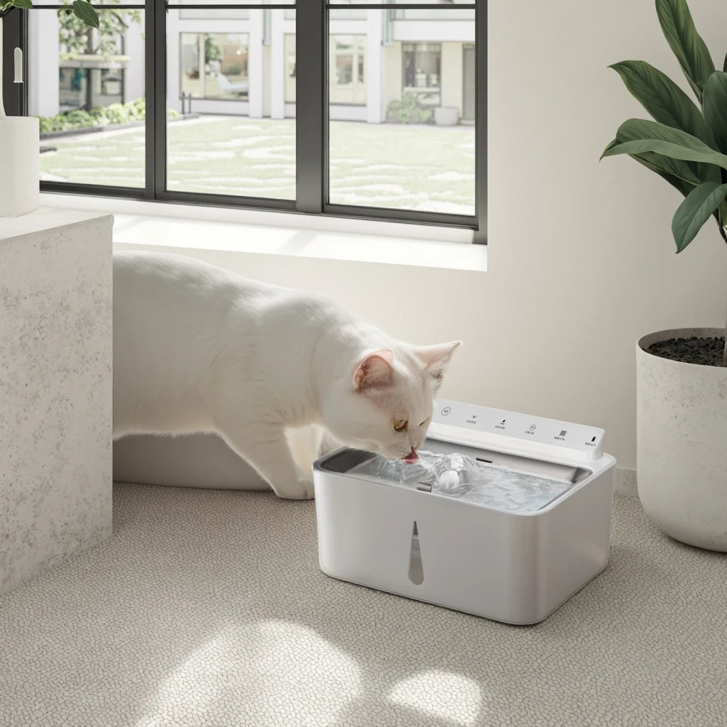 Eco-Friendly ABS Pet Water Dispenser Smart Dog Cat Water Bowl Stainless Steel Fountain