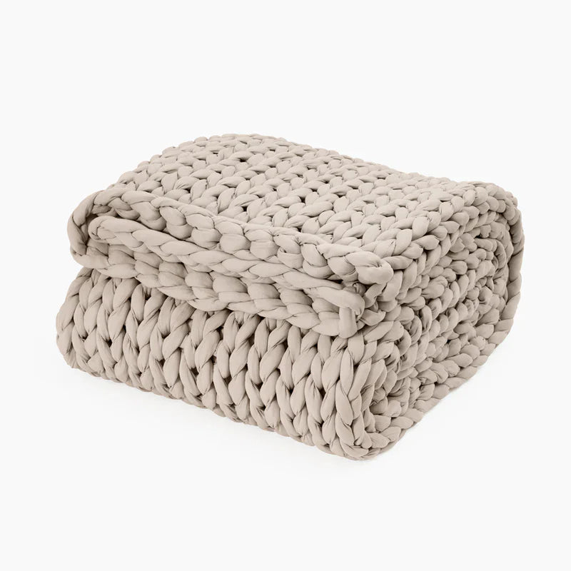 Cooling Weighted Blanket Hand Knitted Chunky Knit Throw for Hot Sleepers Breathable Glass