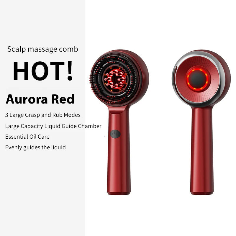 3-in-1 Electric Scalp Massager Comb with Red Light for Head Massage