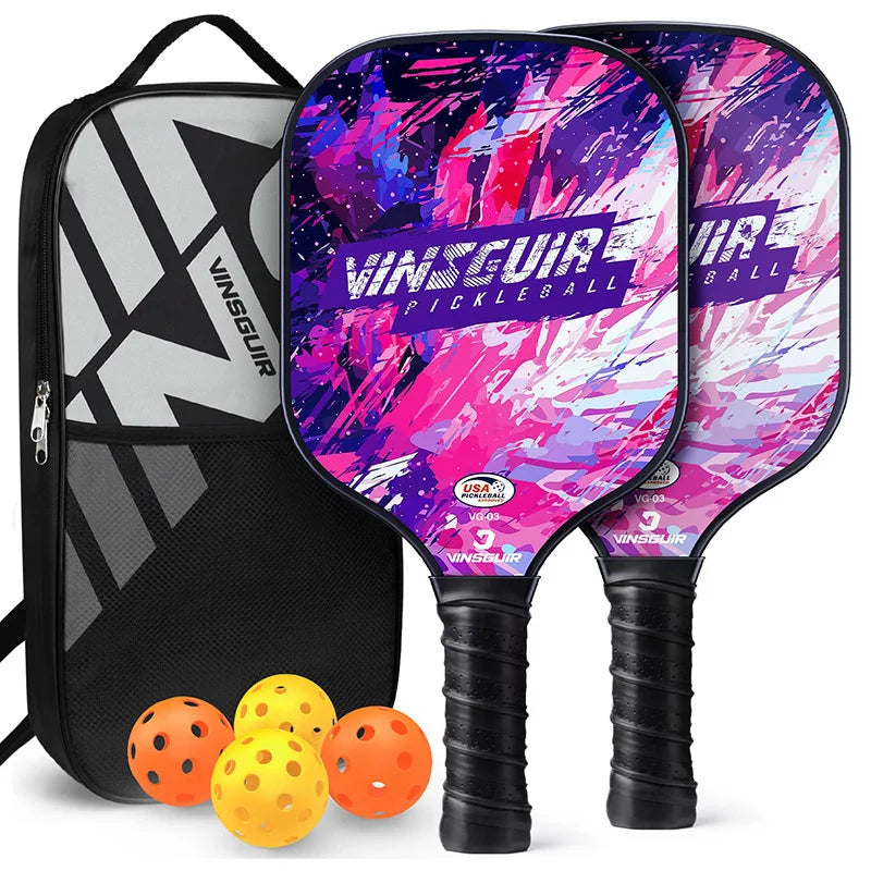 Pickleball Paddle Training Set with Honeycomb Core Full Fiberglass 13.5mm Thickness