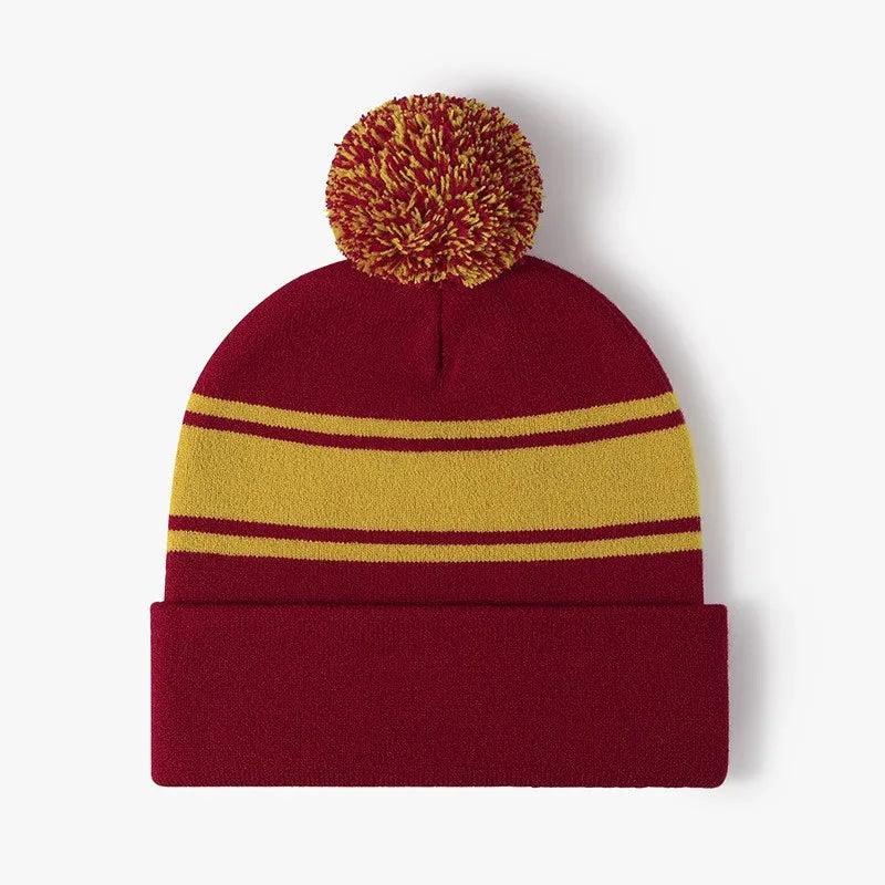 Elastic Knitted Hat Outdoor Cold Hat Jacquard Knitted Beanie for Autumn and Winter Warm