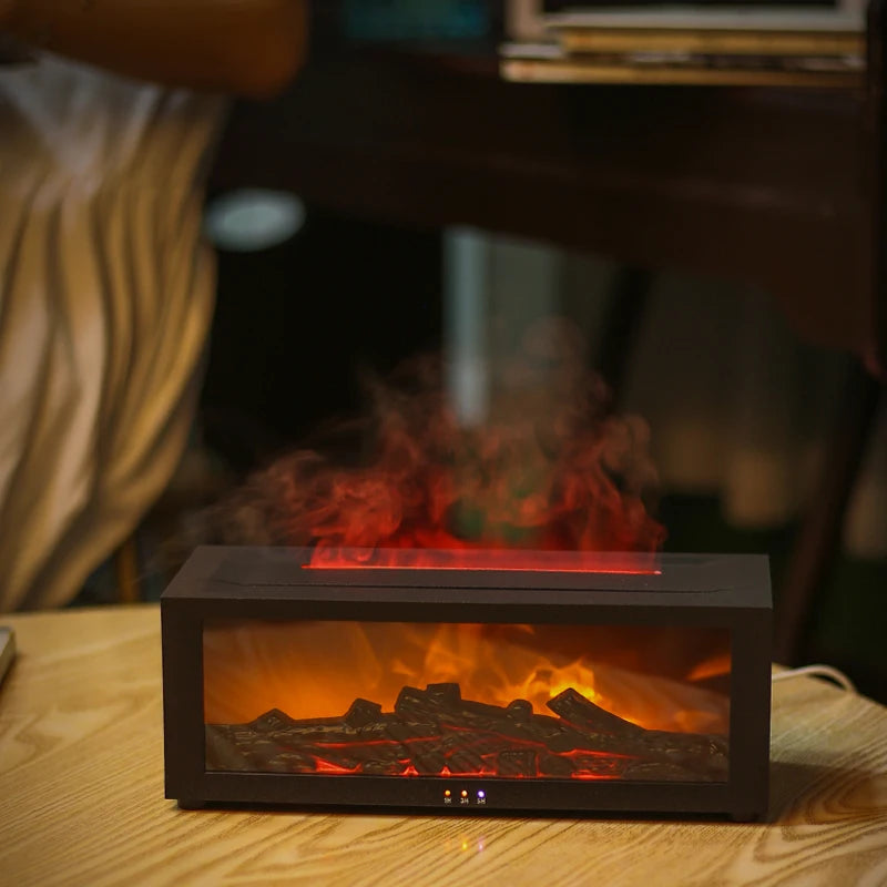 New Fireplace Aroma Diffuser Seven Color Timing Remote Control Simulation 3D Flame