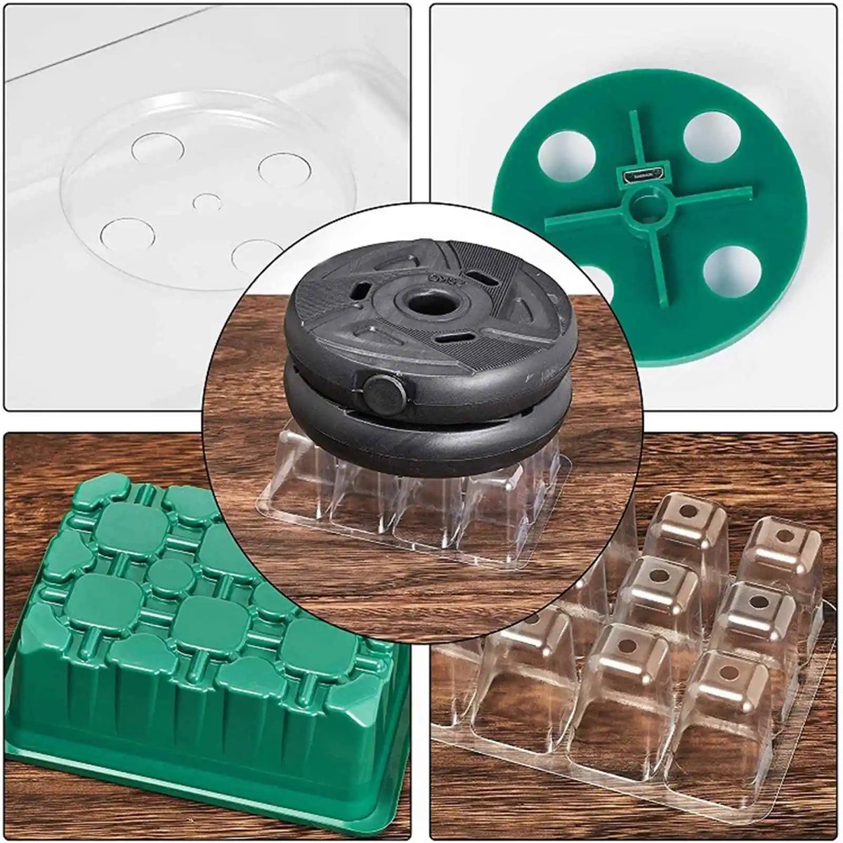 5Pack Seed Starter Tray With Grow Lights Seedling Kit Plant Humidity Domes Indoor