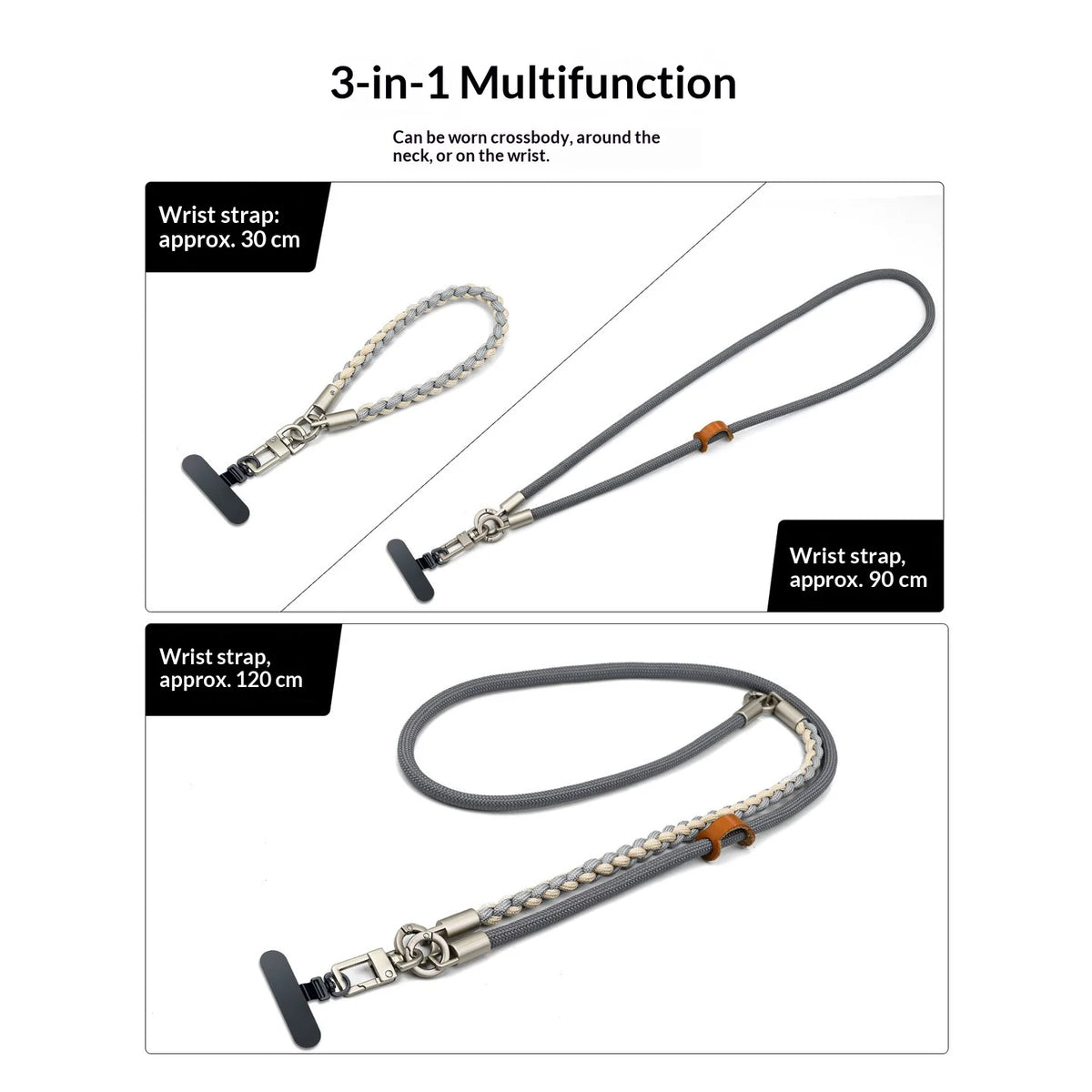 3-in-1 Crossbody Shoulder Neck Strap Phone Lanyard Women-High-End Anti-Theft Adjustable