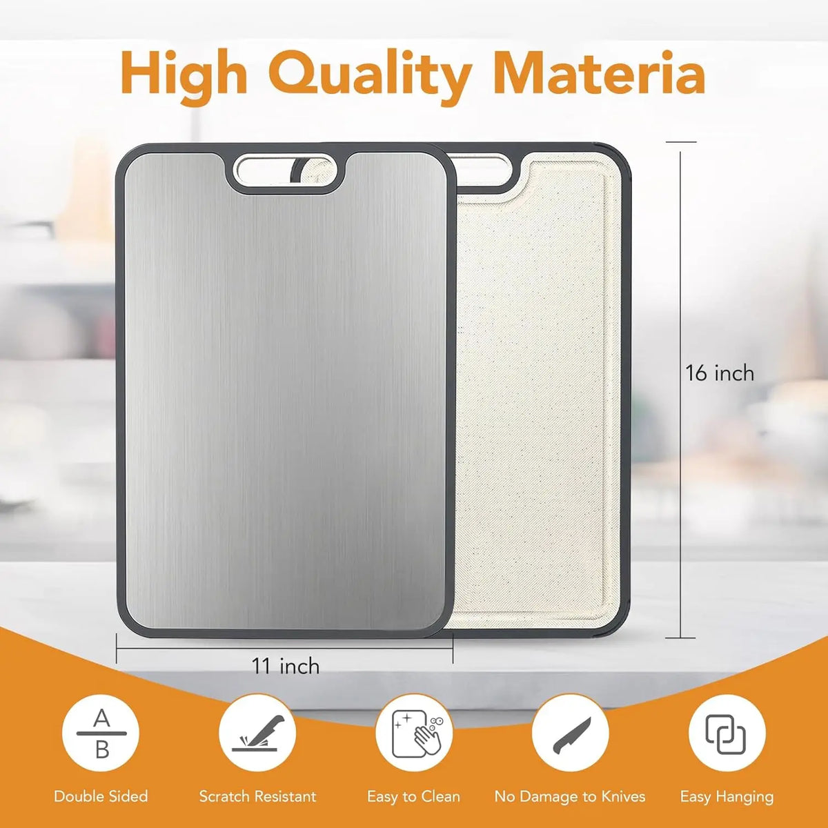 Antibacterial Dishwasher Safe Easy Clean Food Grade Pure Titanium Double Sided 0.56