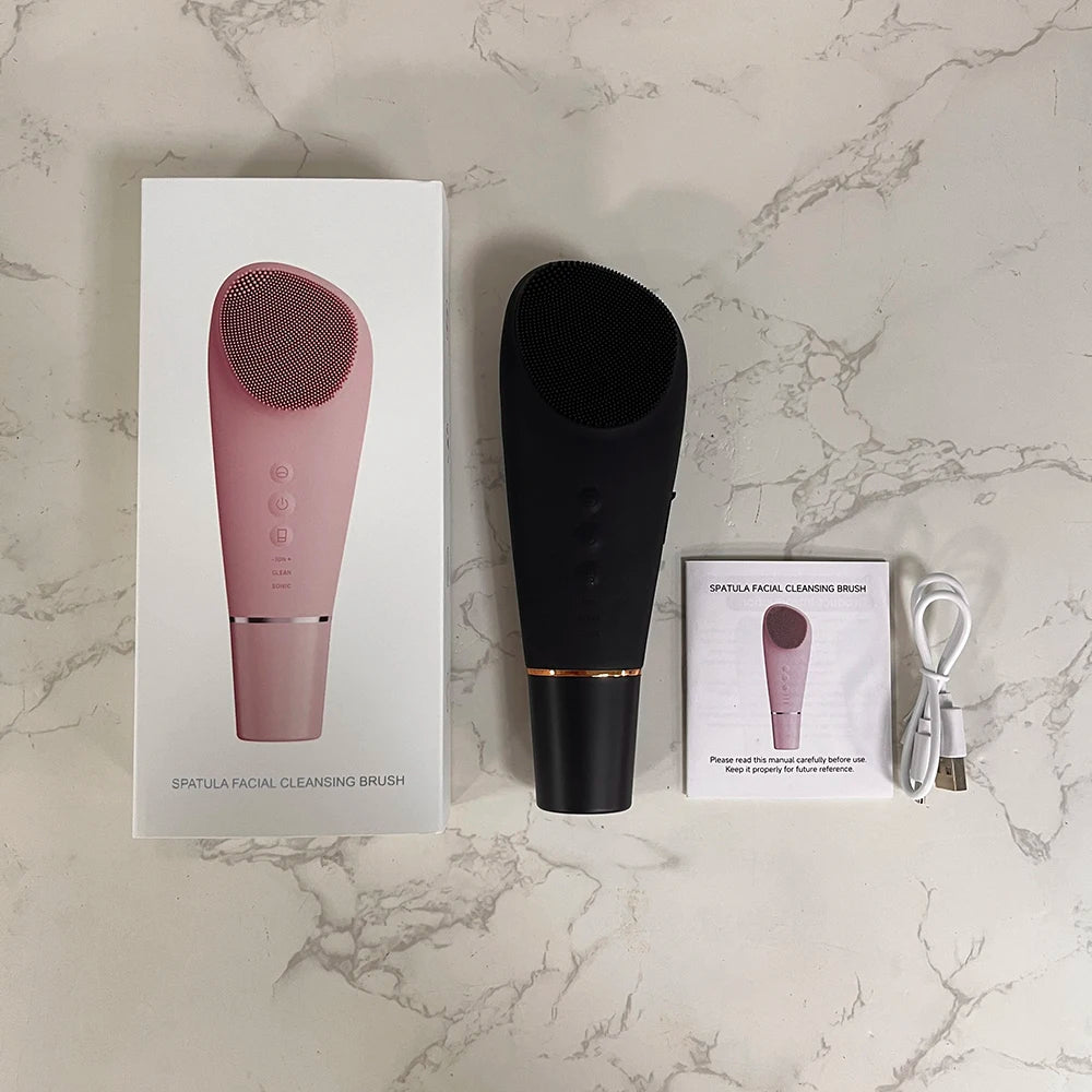 Electric Silicone Face Cleaning Brush Waterproof Face Scrubber Massager Sonic Vibrating