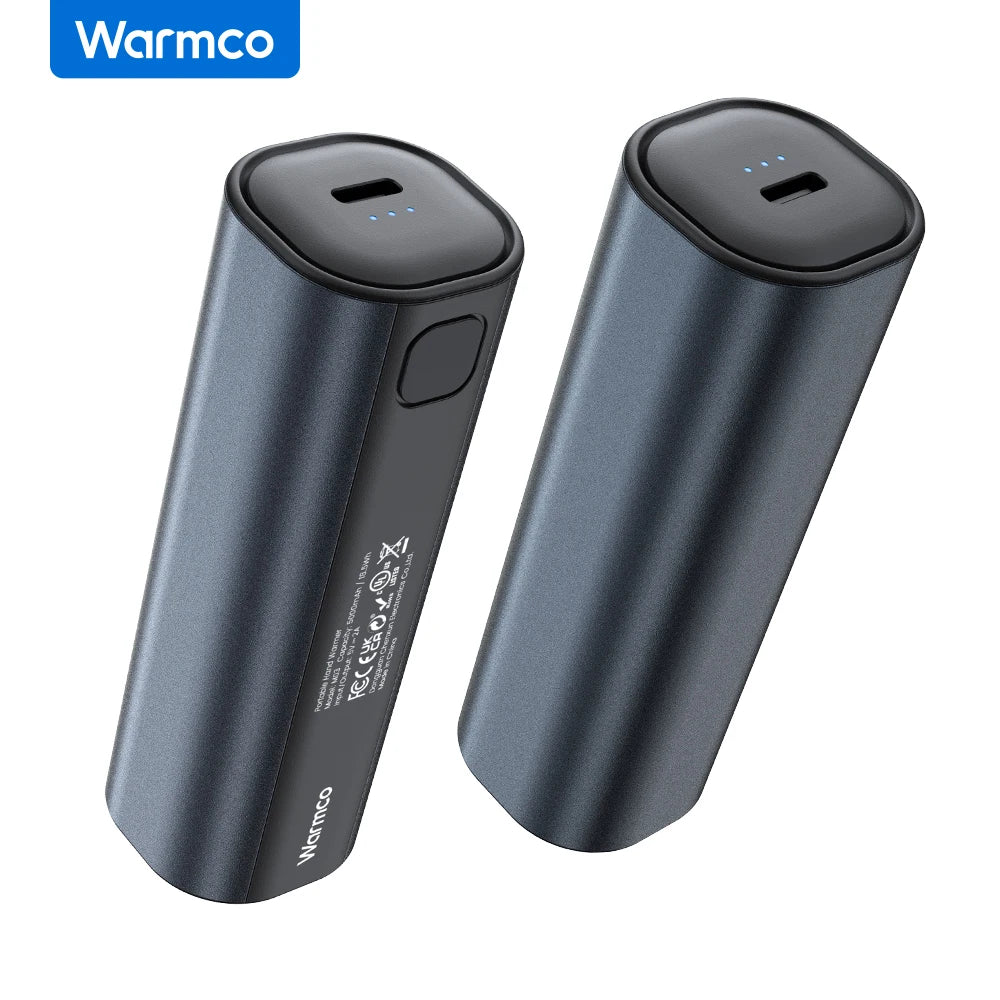 Warmco M02 Mini Heaters USB Hand Warmers 2 Pack 5000mAh Portable Magnetic Electric Hand