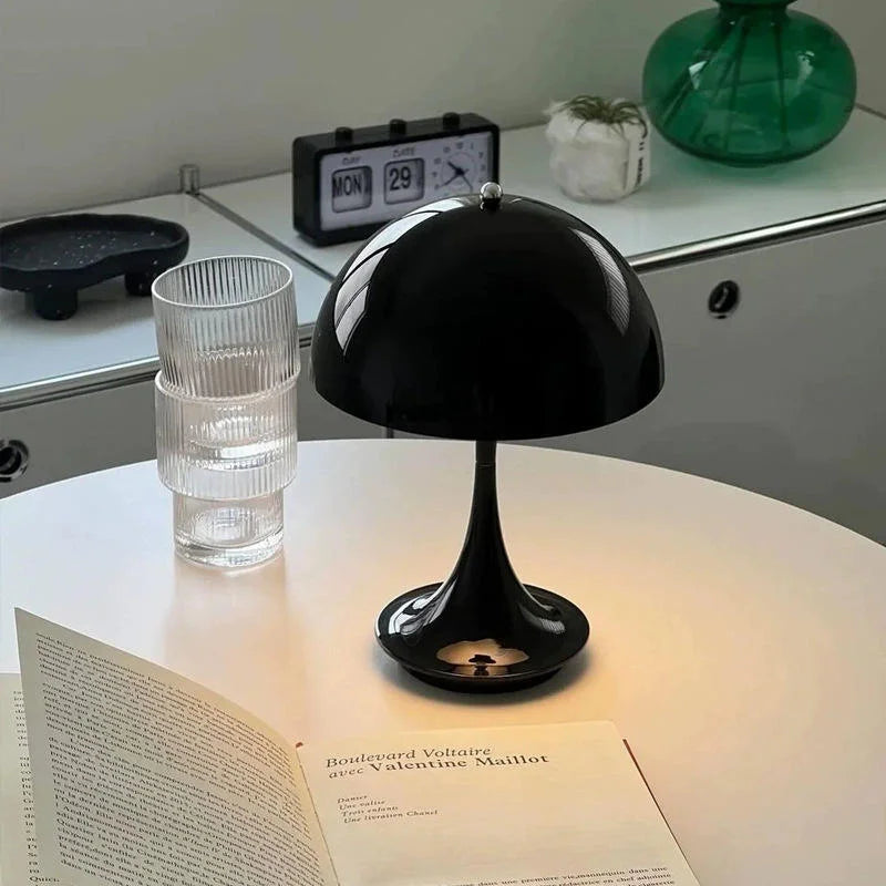 Mushroom Table Lamp, Portable USB Rechargeable LED Lamp with Touch Control
