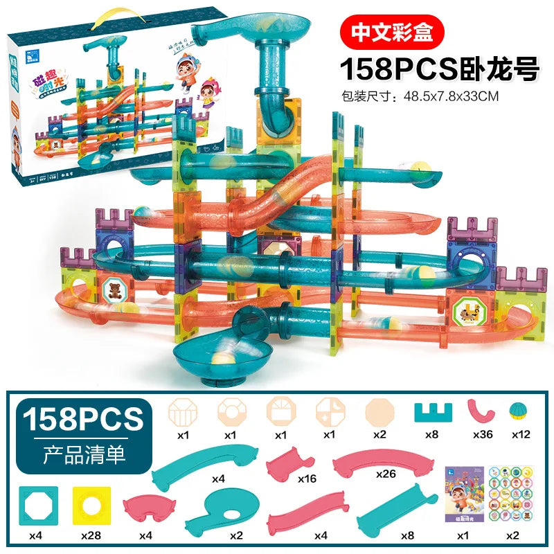 107 Pcs Strong Magnetic Building Tiles Blocks Model Construction Toys for Kids 2 to 4