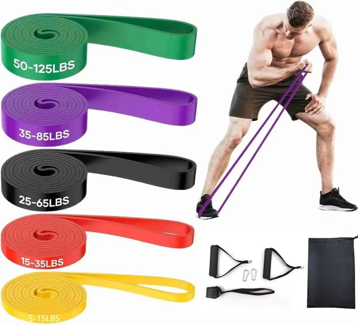 Custom Fitness Elastic Resistance Bands Set for Exercise