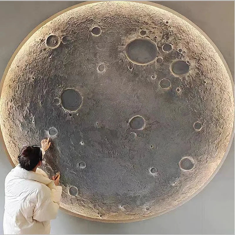 3D Realistic LED Resin Moon Wall Lamp for Living Room Transform Your Space with Cosmic