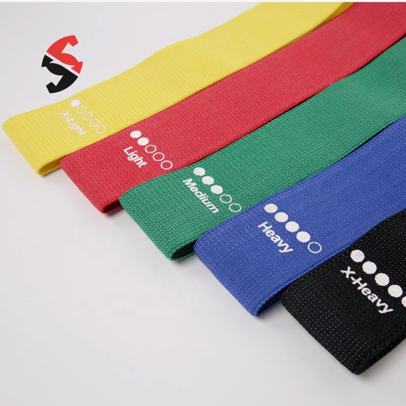 5 Fabric Resistance Bands Set for Workouts Glutes Booty Legs Hips Training Non Slip Mini