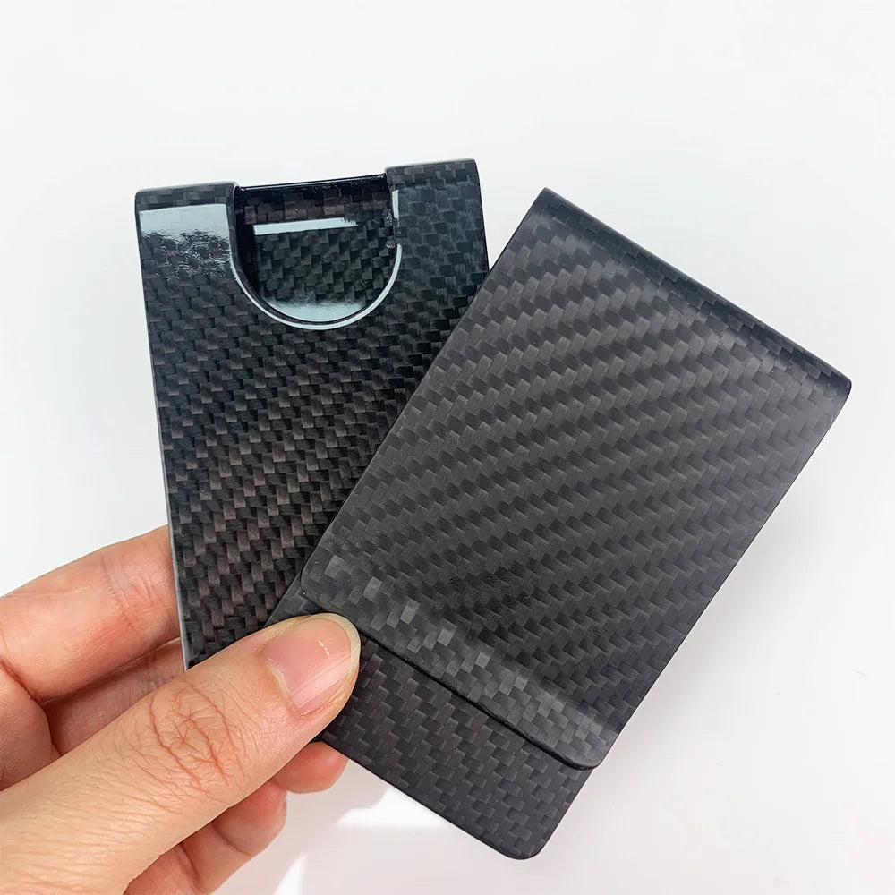 Portable Slim Durable Anti-Theft Real Carbon Fiber RFID Blocking Wallet Minimalist