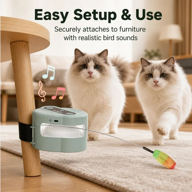 Luxury Interactive Electric Cat Toy with Remote Control and Bird Chirping SoundsPet