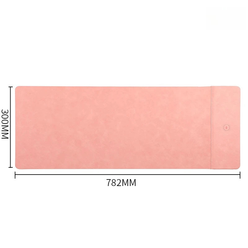 15W Fast Wireless Charging Mouse Pad, Small PU Leather Non-Slip Desk Mat with for Office