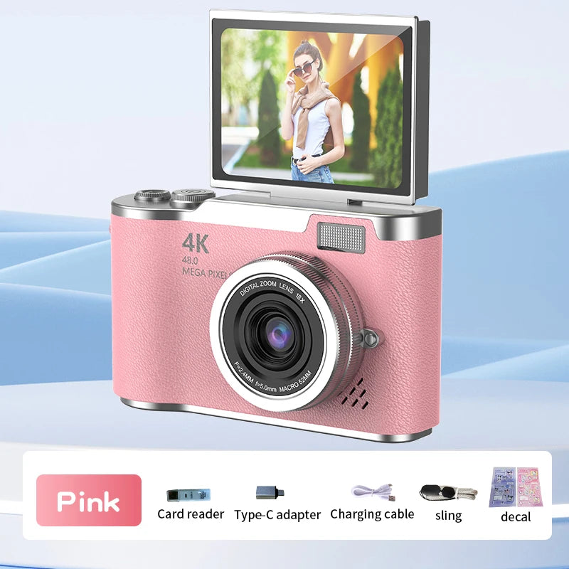 Mini Digital Video Camera with Flip Screen Kids Professional Home Security & Photography
