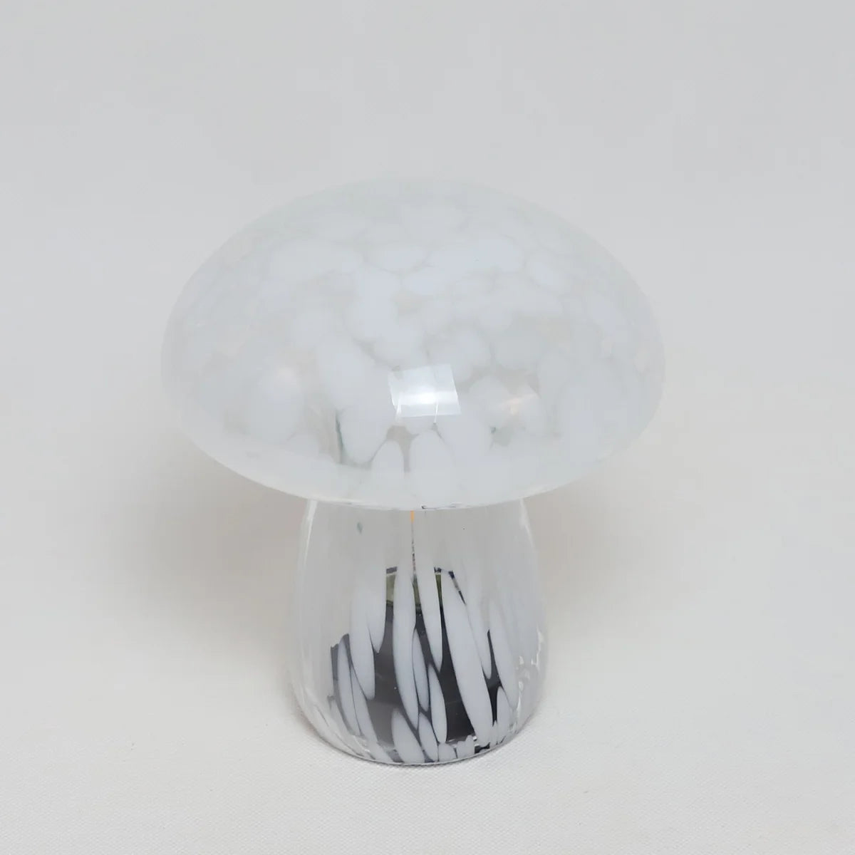 Hollow Blown Glass Leopard Print Mushroom Tabletop Reading Lamp Home Bedroom Elegant