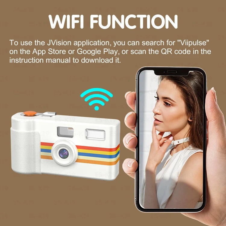 Film-Style Screen-Free Digital Camera with 20MP Photo Detachable Battery WIFI Multiple