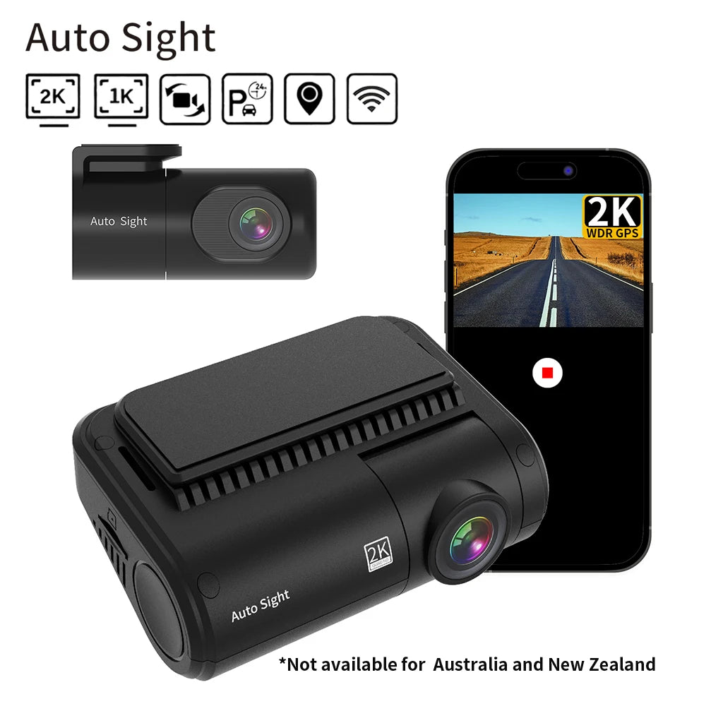 Car Camera Dual Lens Front 2K Rear 1080P Parking Mode Loop Recording T2 Mini Ultra HD 4G