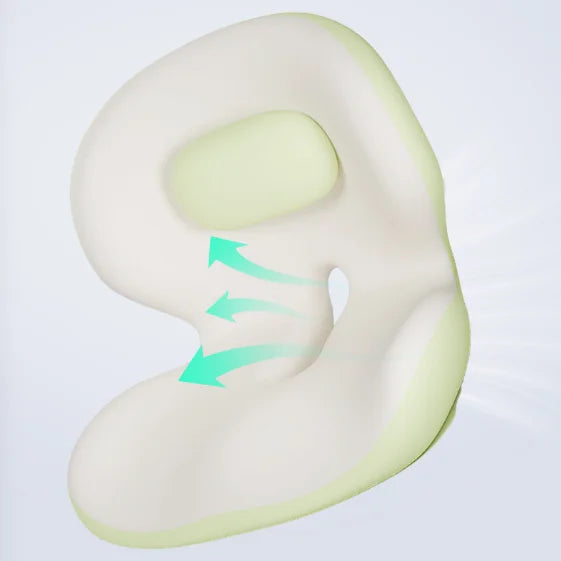 Ergonomic Integrated Memory Foam Seat Cushion with Lumbar Back Support, Slow Rebound