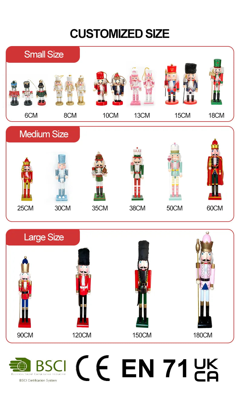 Nutcracker Wooden Puppet Desktop Decoration Ornaments Children'S Christmas Gifts Brand