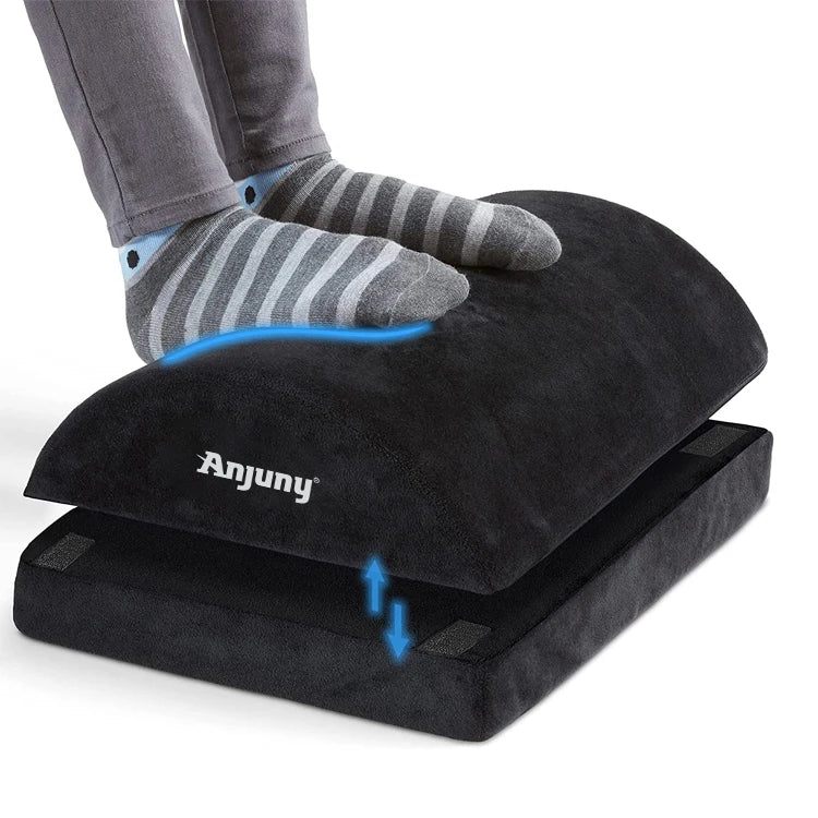 Anjuny Ergonomic Memory Foam Non- Cover Footrest Under Desk Office Leg Cushion Hotel Use