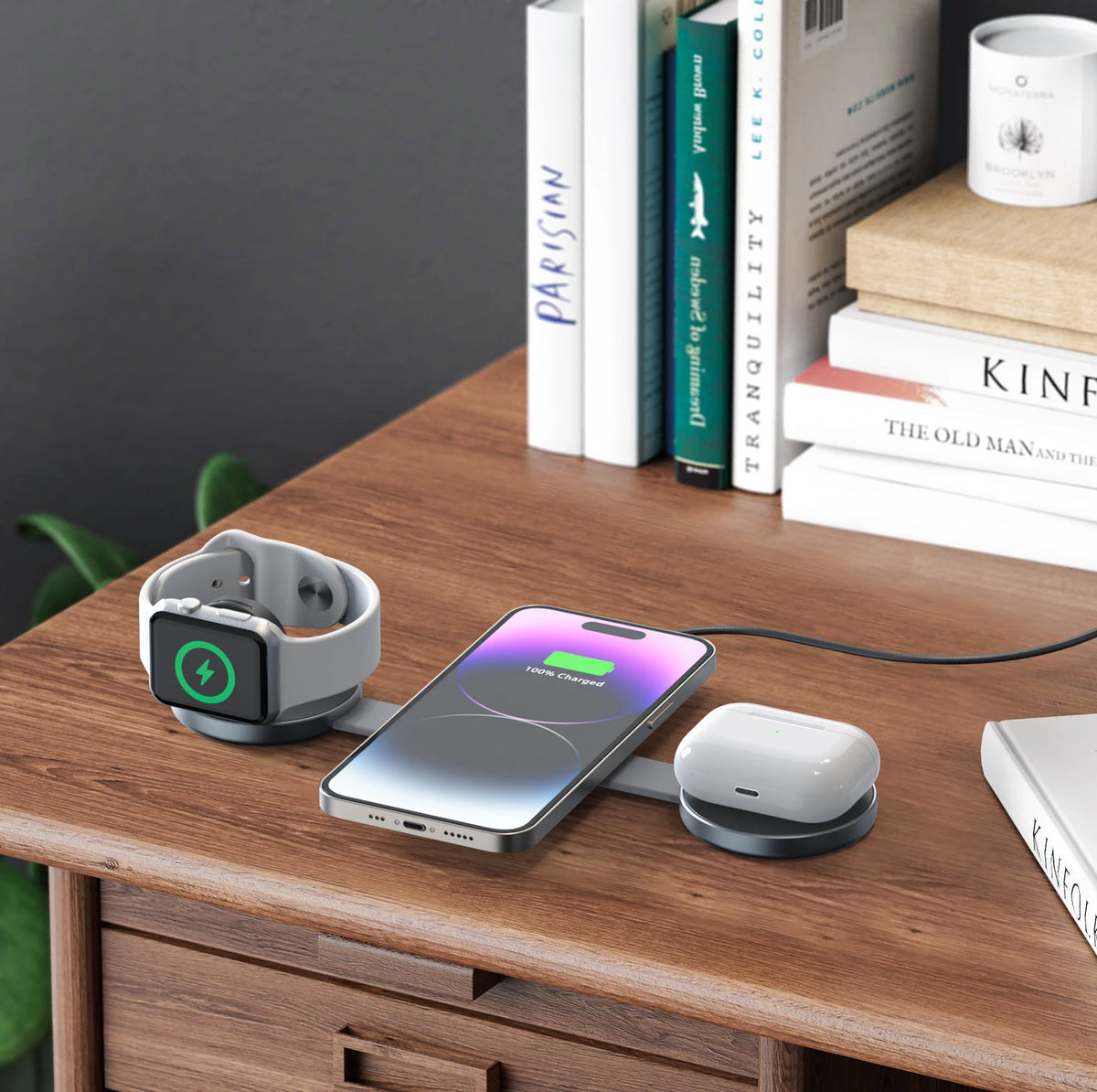 3 in 1 Foldable Wireless Charger 15W Fast Charging Station Magnetic Charging Dock