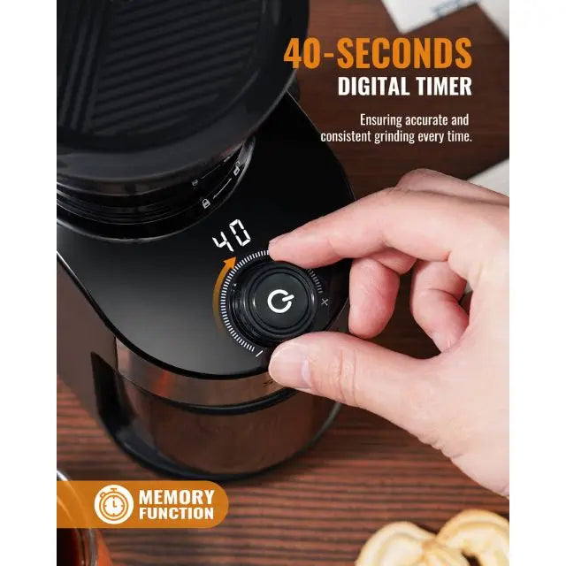 Molino De Cafe 32 Electric Grinding Display Black Timer Electric Coffee Bean Burr Grinder