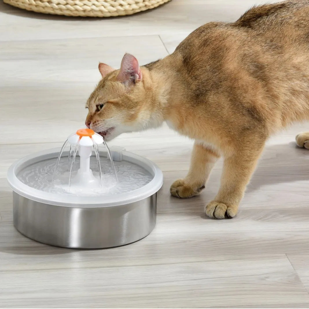 Pet Cat Water Drinking Fountain 2.2L Smart Cat Supplies 304 Stainless Steel Automatic Cat