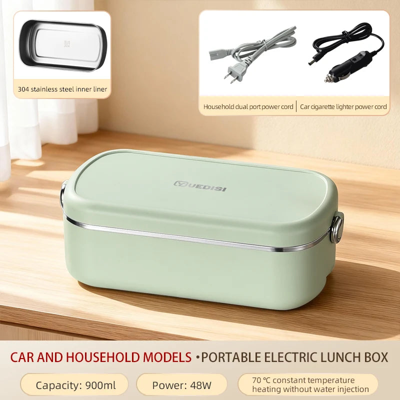 Electric Lunch Box 48W Low Power Back to School Stainless Steel Portable Electric Food