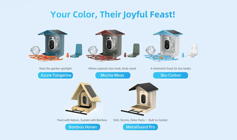 YT Wireless Outdoor Tracking Smart Bird Feeder with Camera Halloween Batteries Solar
