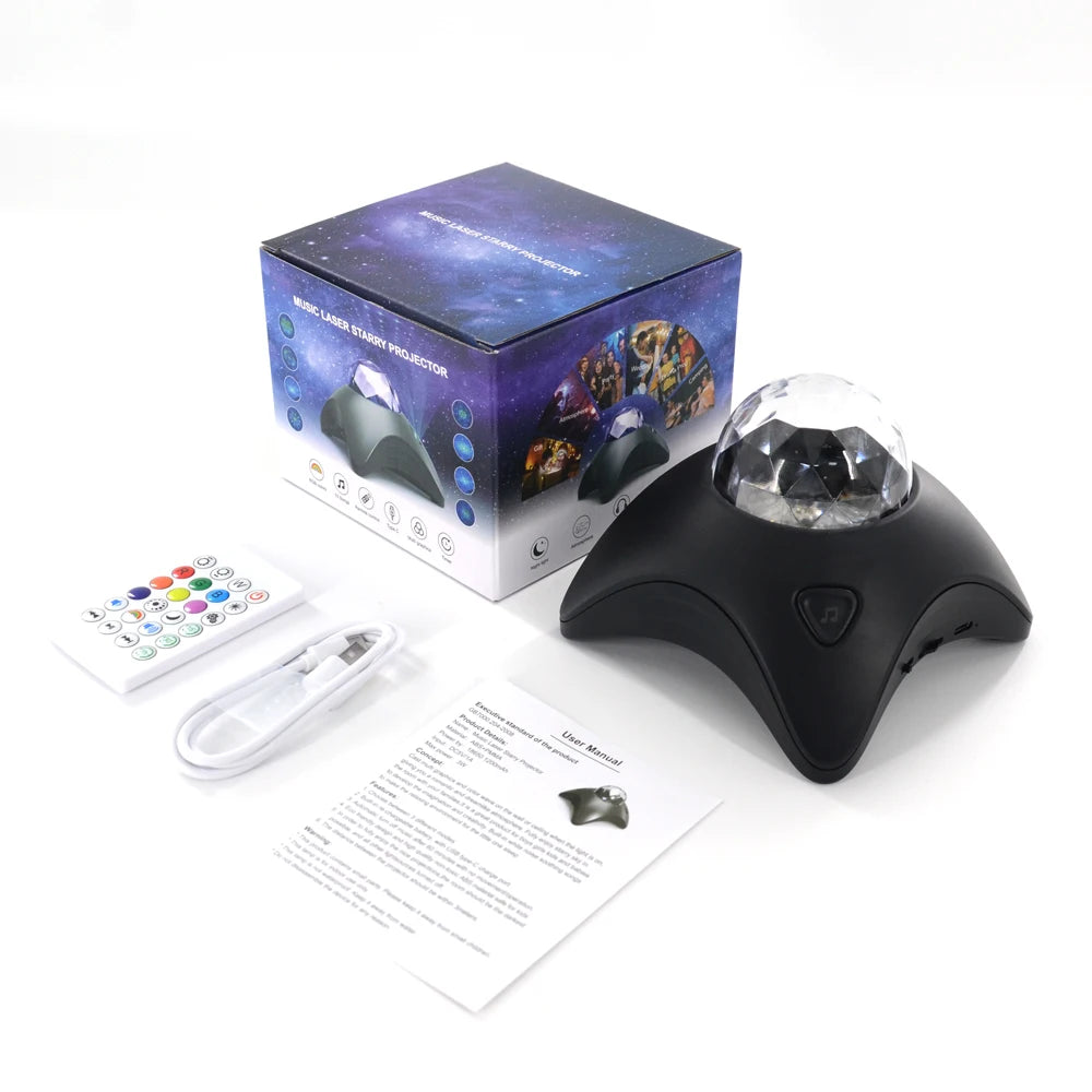 Starry G Galaxy Projector Night Light Laser Starry Sky & White Noise Music for Party