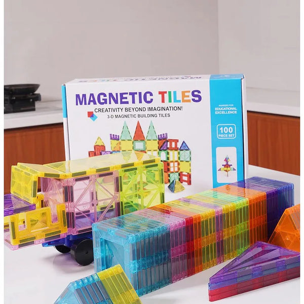 Large Colorful Window Magnetic Tiles Strong Magnetic Building Blocks Children'S