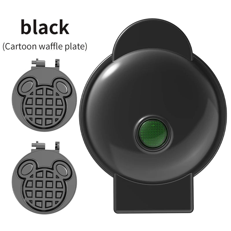 Electric Mini Waffle Maker Sandwich Maker Ceramic Coating Non-Stick Plates PBT+Aluminum
