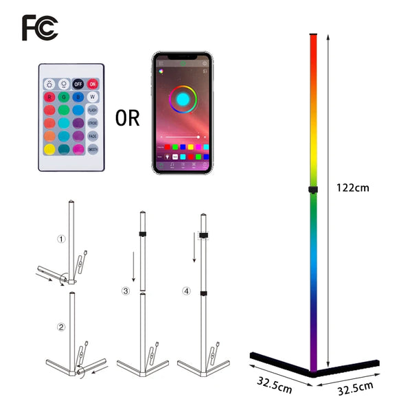 Floor Lamp Light with App Control Rgbw Led Corner Floor Lamp